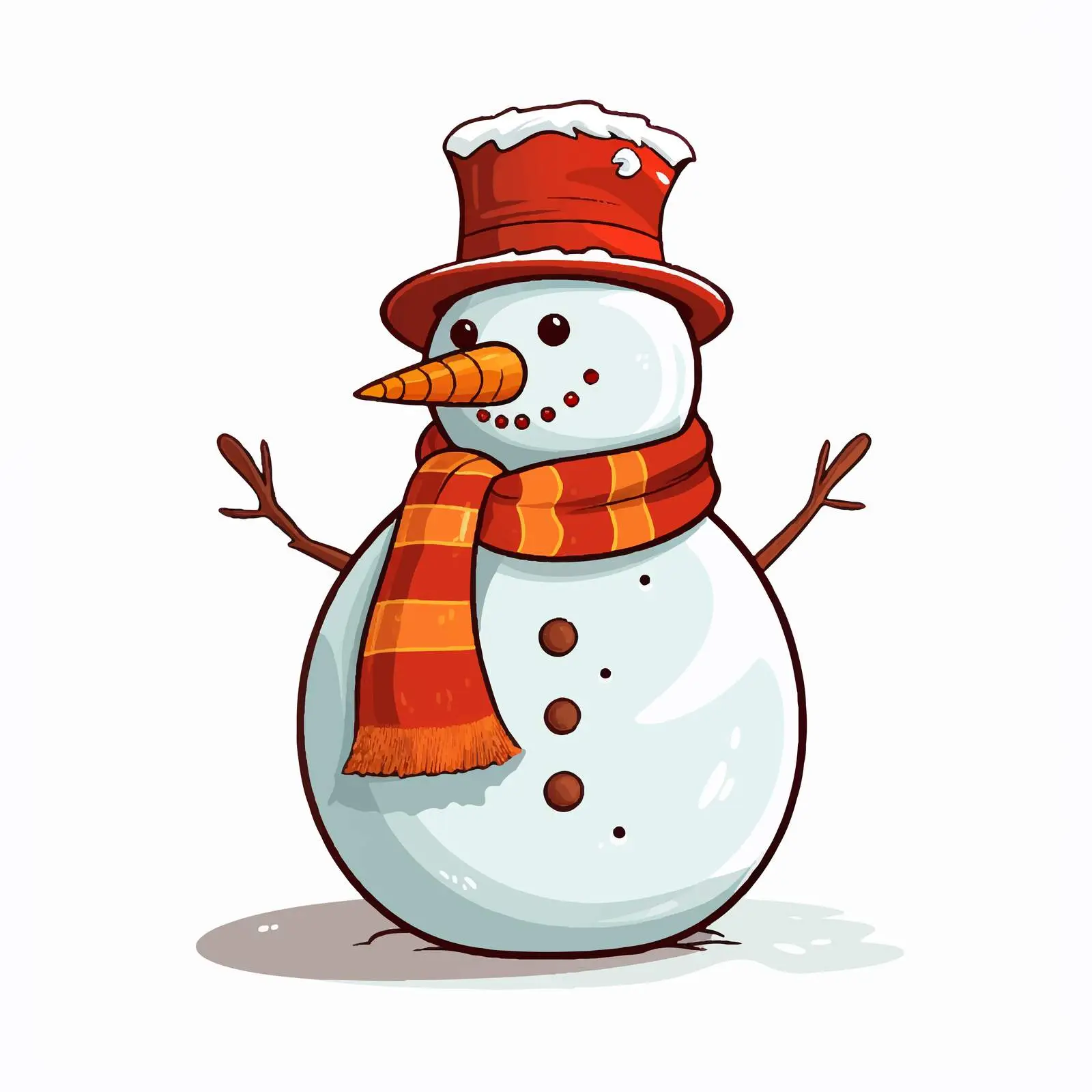 Smiling Snowman with Holiday Hat Vector Illustration — free download from Dotvec
