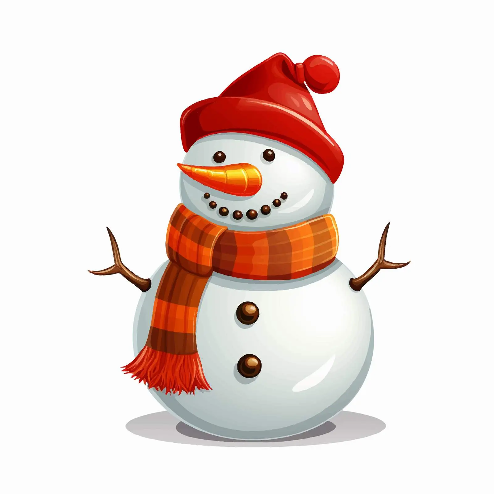 Smiling Snowman Illustration with Holiday Hat — free download from Dotvec