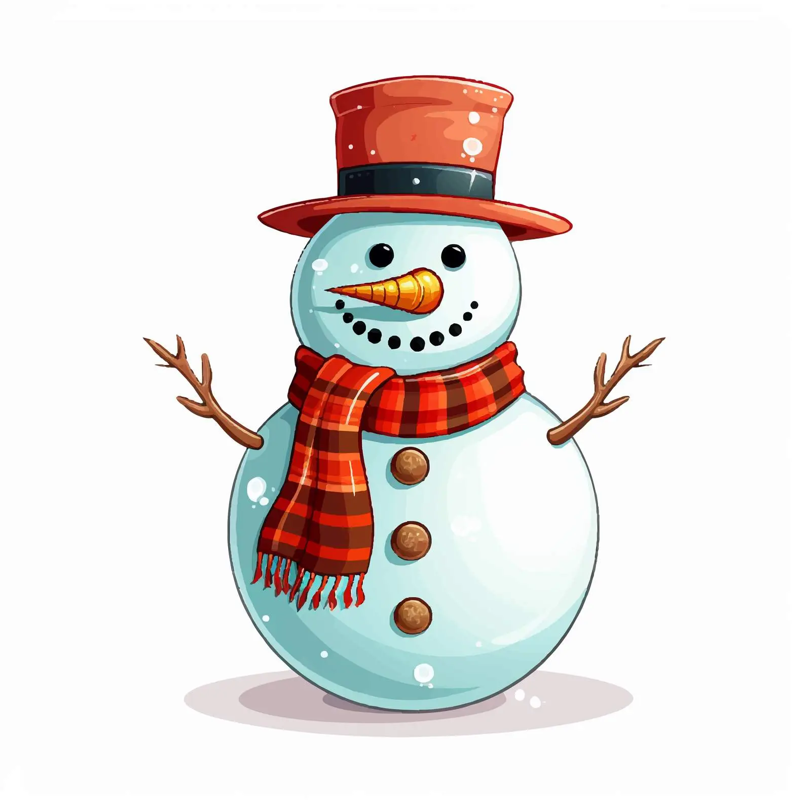 Smiling Snowman with Holiday Hat Vector Illustration — free download from Dotvec