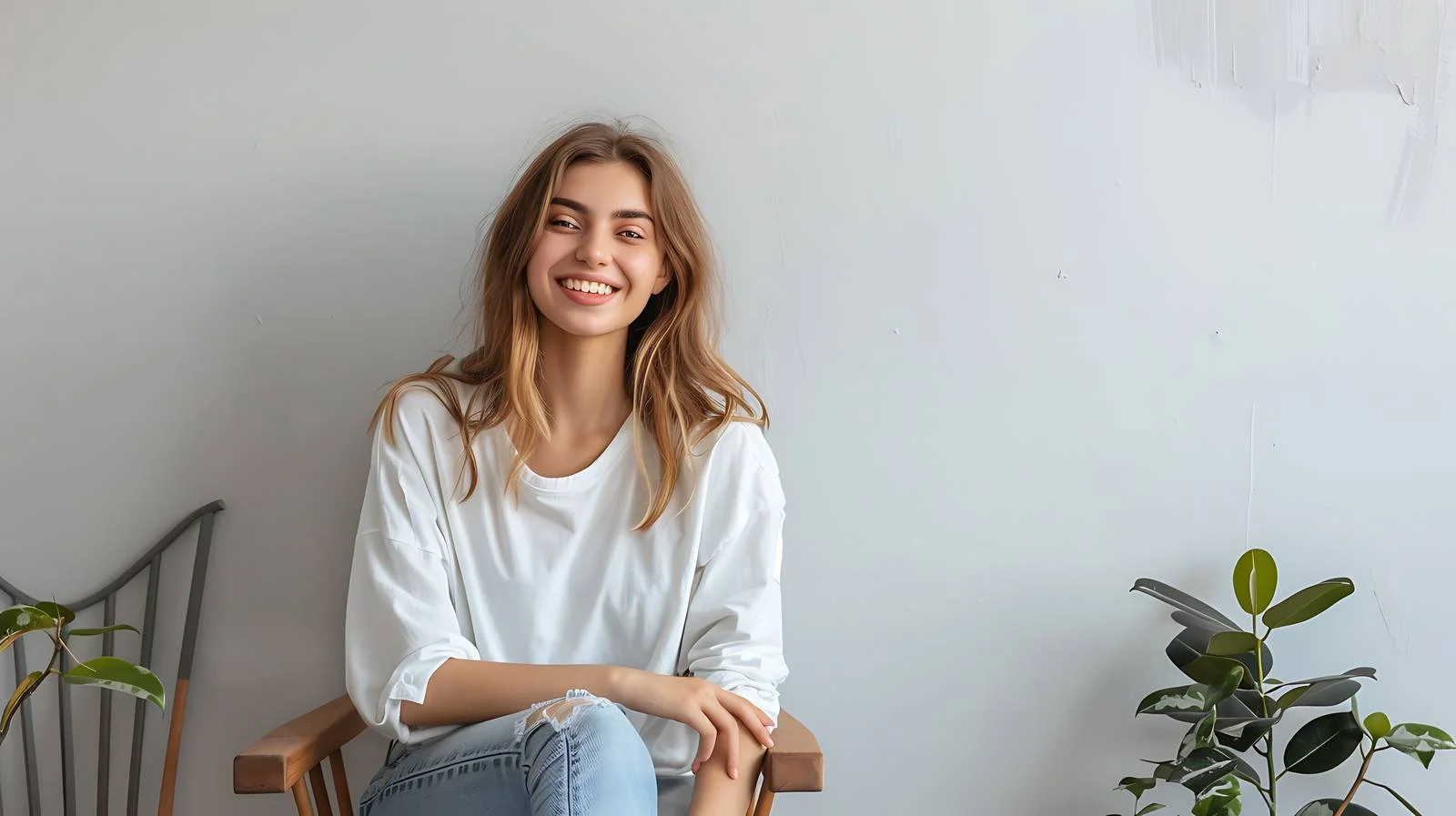 Woman Applying Adhesive Tape on Wall — free download from Dotvec