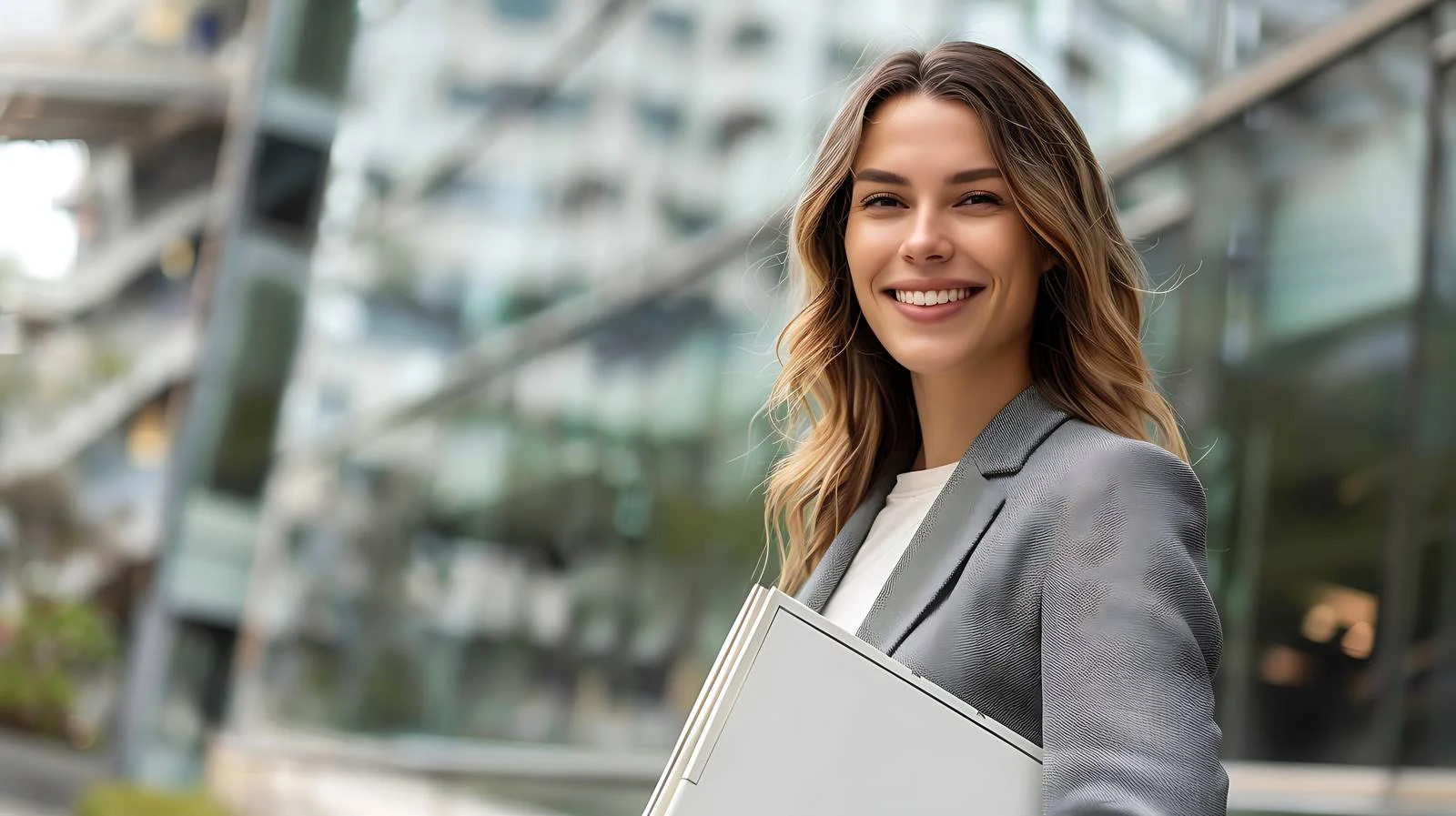 Professional Office Woman with File Folder — free download from Dotvec
