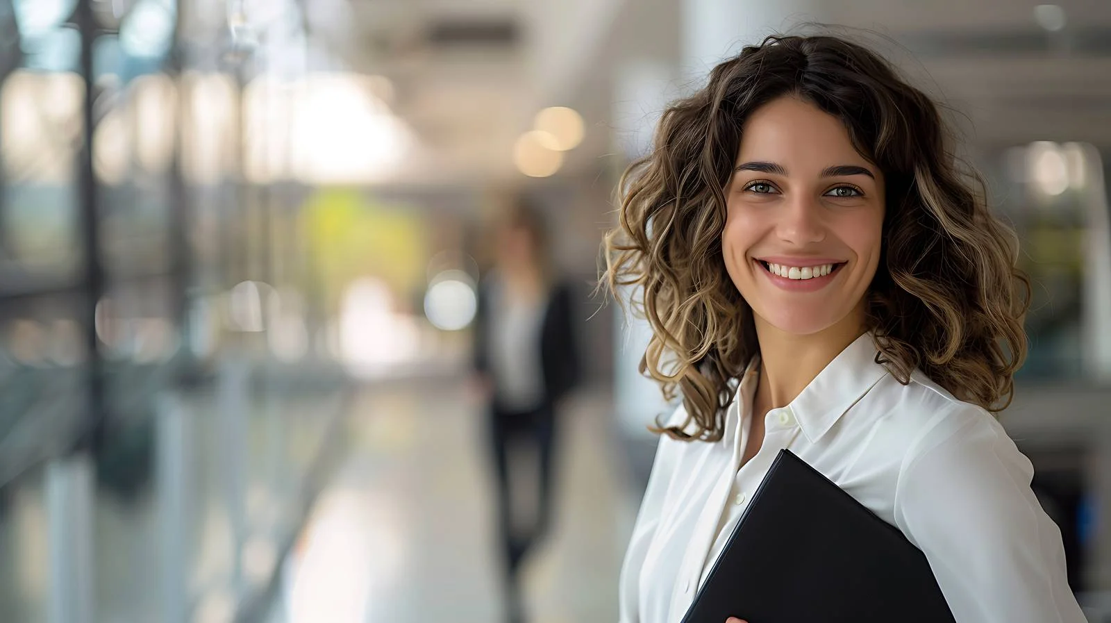 Professional Woman Carrying File in Office — free download from Dotvec