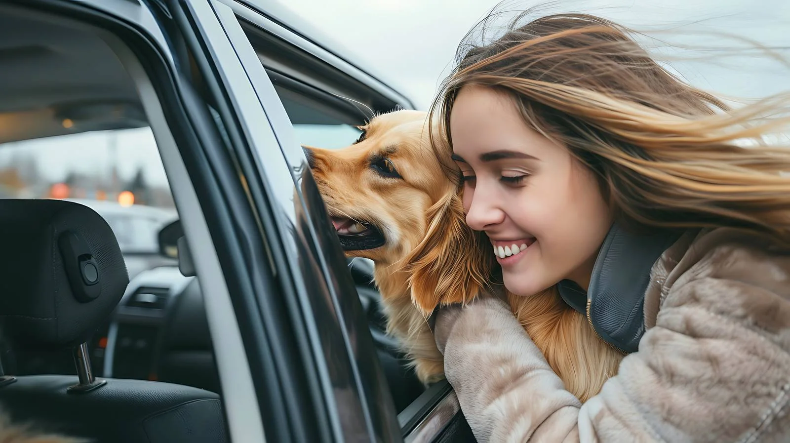 Joyful woman interacting with joyful dog — free download from Dotvec