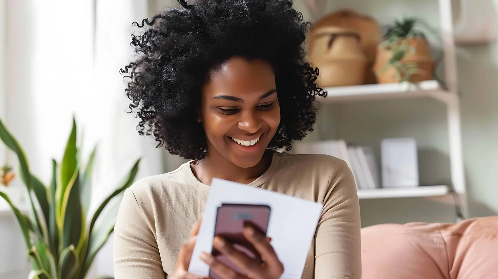 Professional Multitasking Woman with Papers & Phone — free download from Dotvec