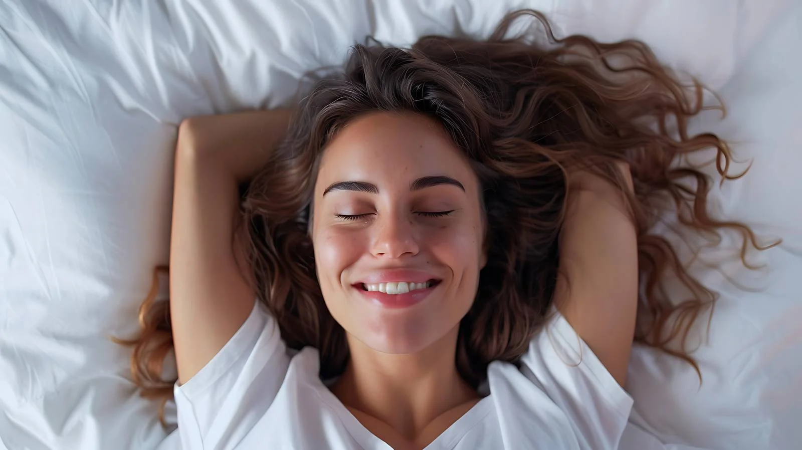 Tranquil Woman in Bed — free download from Dotvec