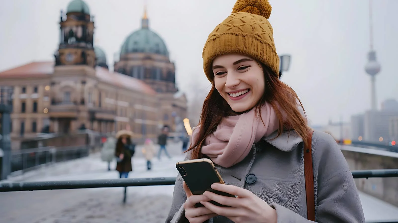 Happy Woman in Urban Setting — free download from Dotvec