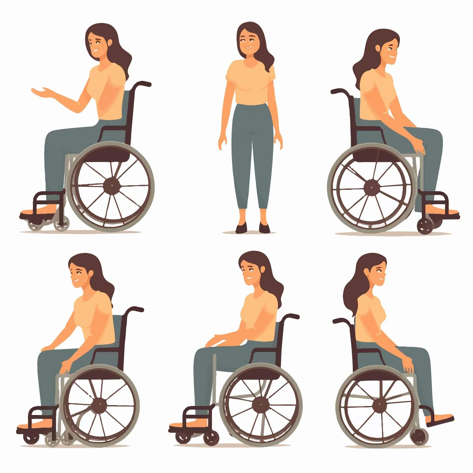 Smiling Young Woman in Wheelchair Illustration — free download from Dotvec