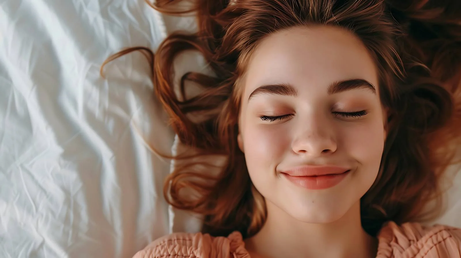 Serene Young Woman Relaxing on Bed — free download from Dotvec