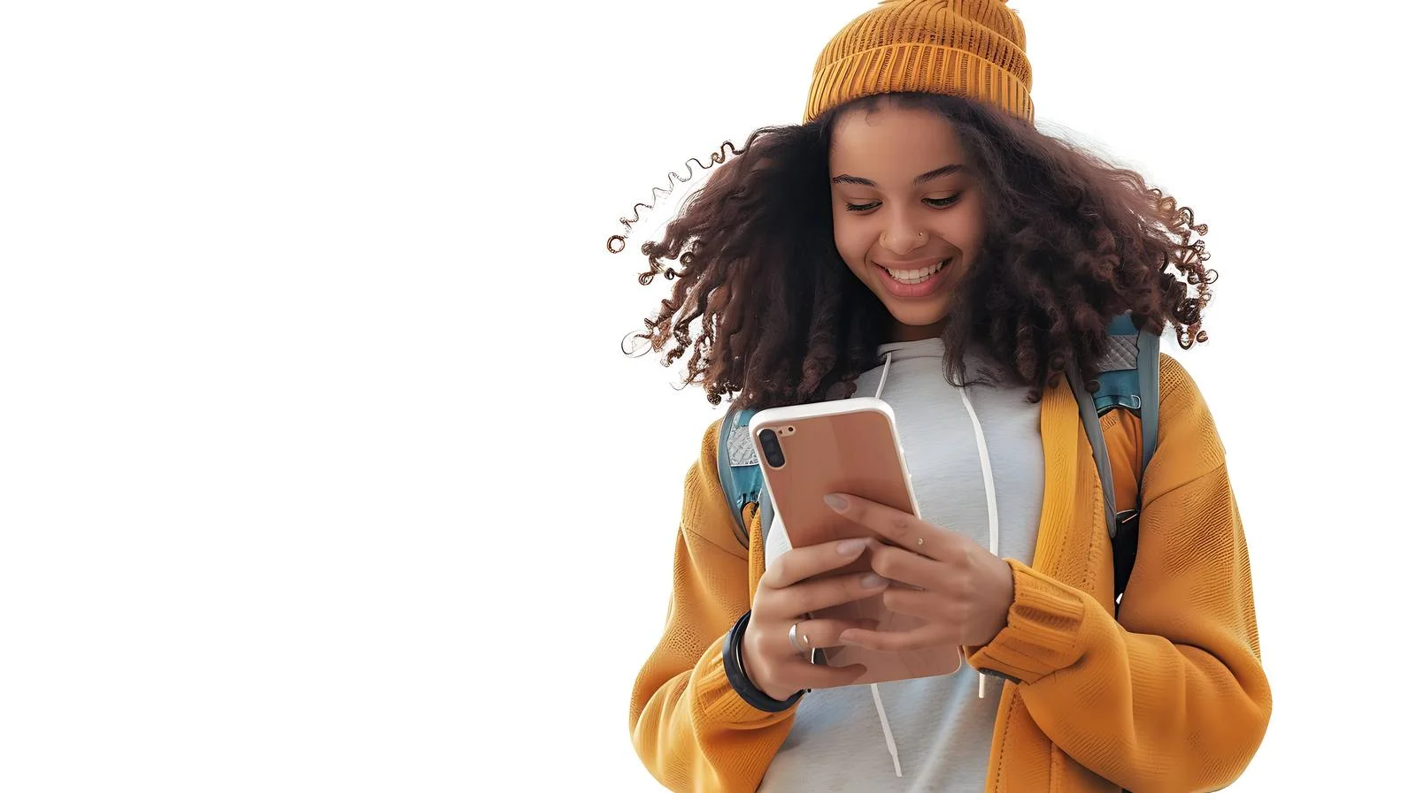Youthful Woman Skateboarding Cellphone Interaction — free download from Dotvec