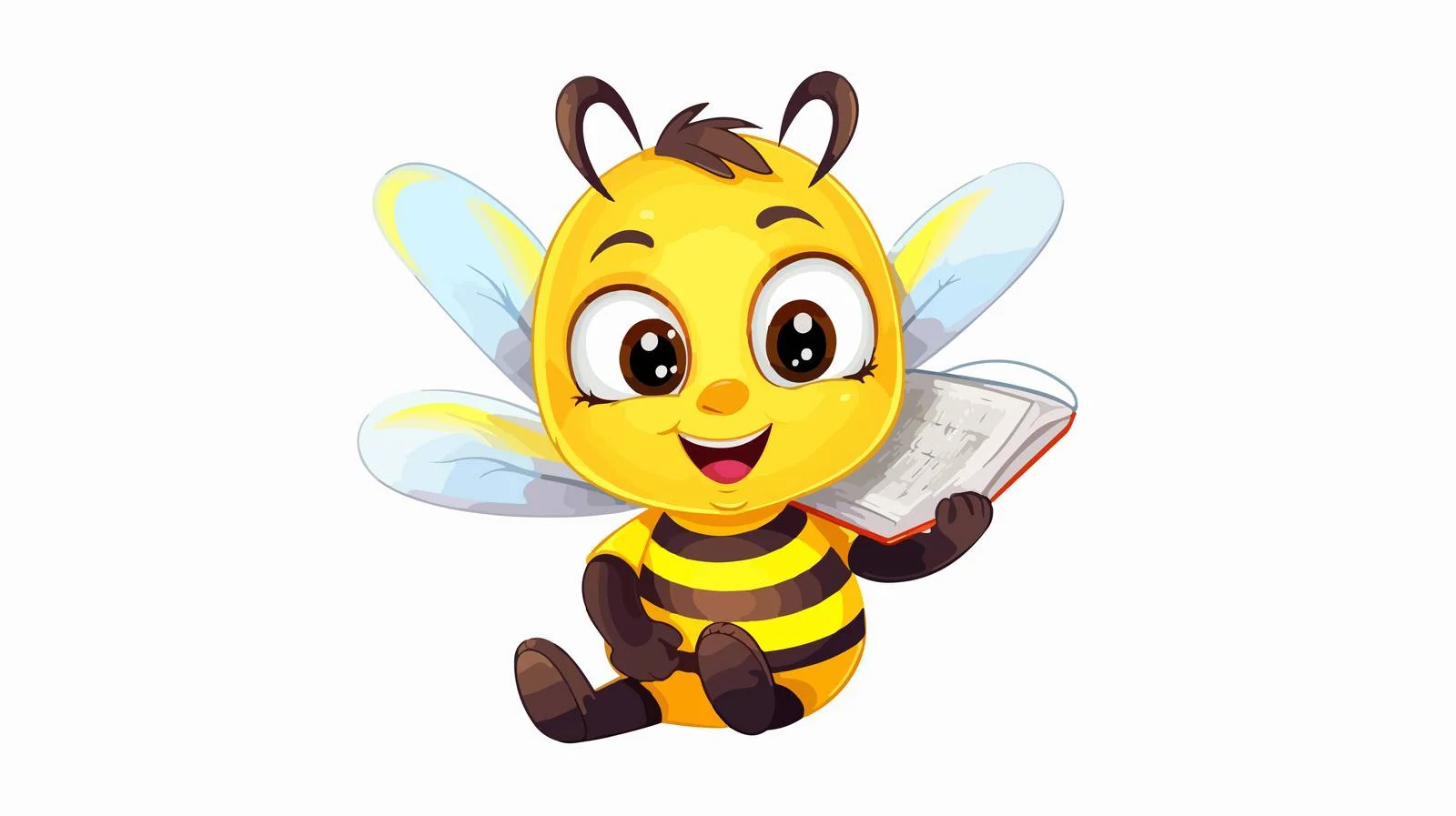 Cheerful Cartoon Honey Bee on White Background — free download from Dotvec