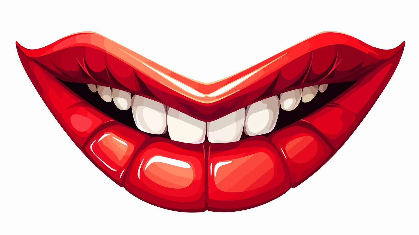 Joyful Vampire Lips Cartoon Vector Illustration — free download from Dotvec