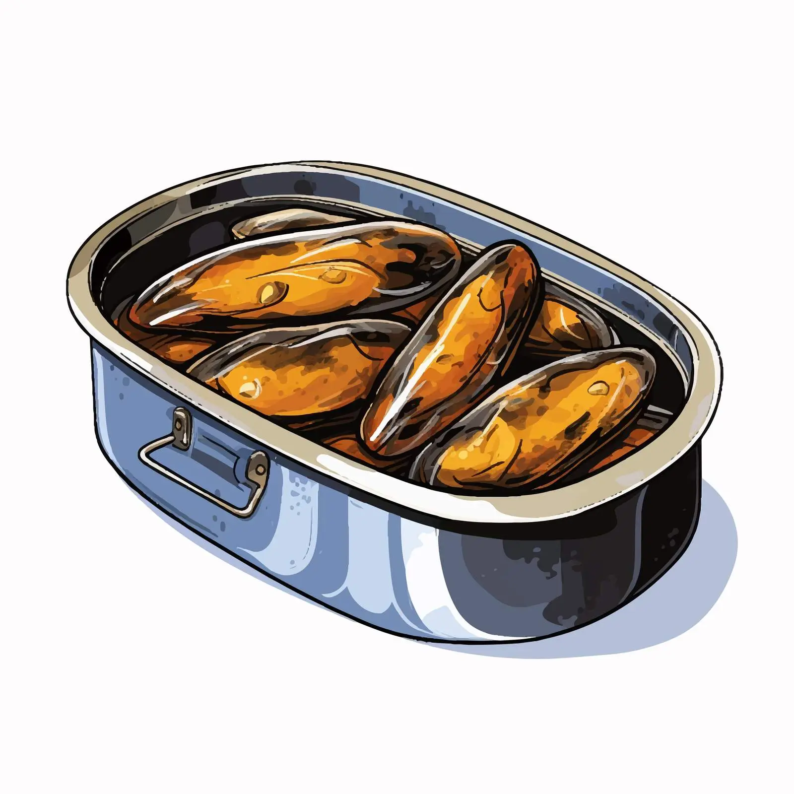 Smoked Mussels in Sardine Can Vector Illustration – free smoked image from Dotvec