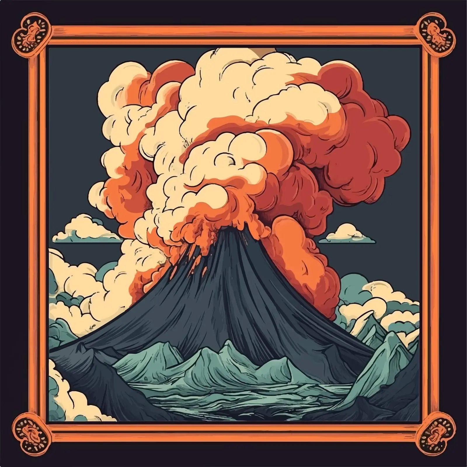 Flat Vector Smoking Volcano Eruption Icon Illustration — free download from Dotvec