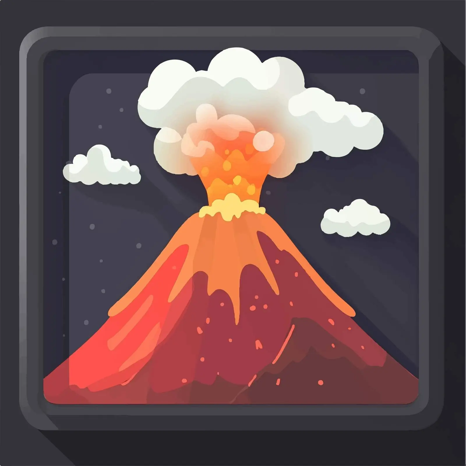Flat Vector Illustration of Smoking Volcano Eruption — free download from Dotvec
