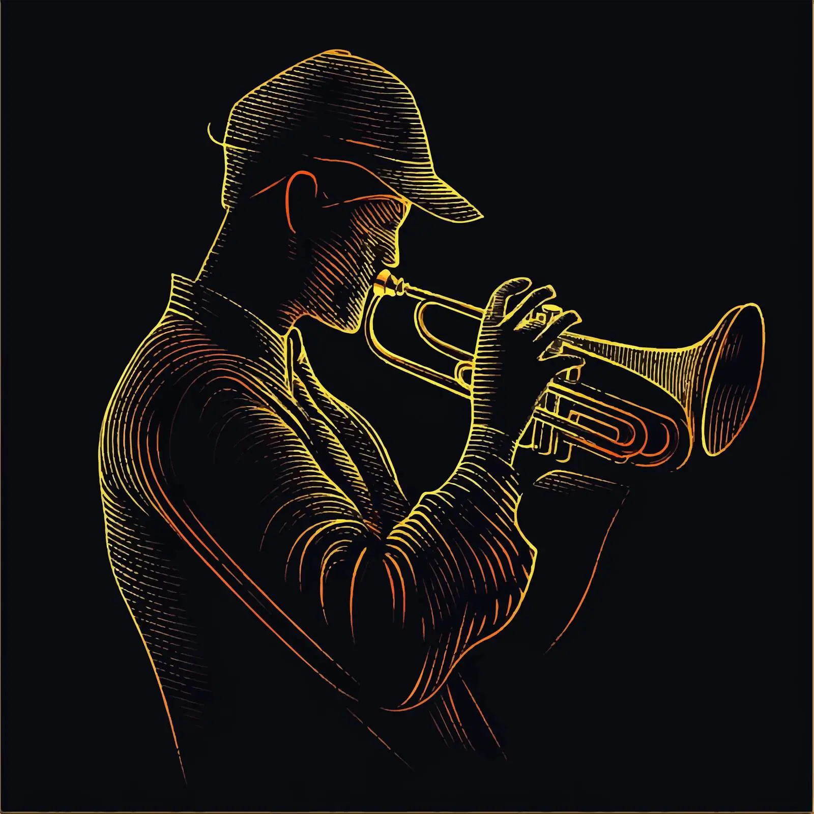 Brass Instrument with Musician in Action — free download from Dotvec