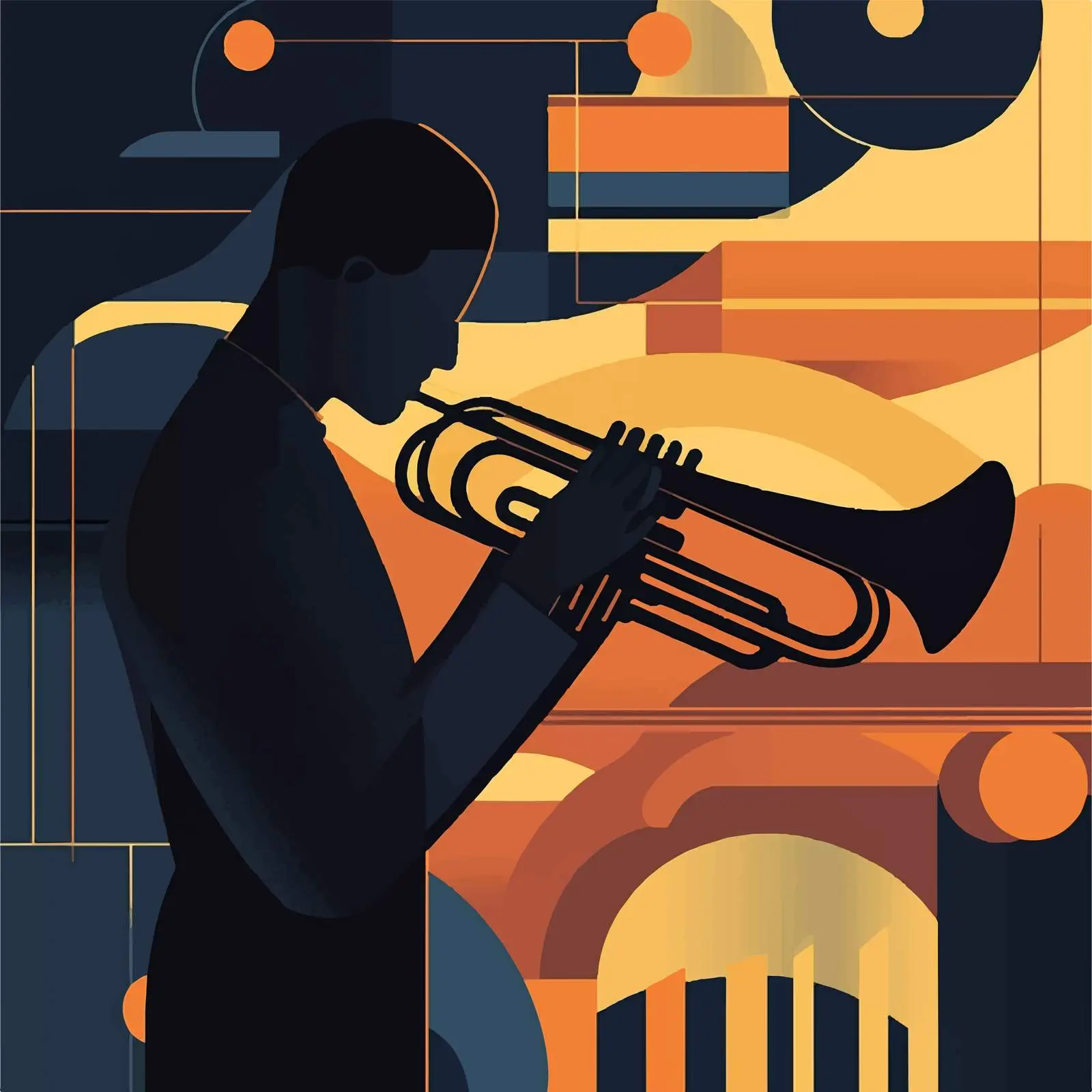 Shiny Brass Instrument with Musician Playing — free download from Dotvec