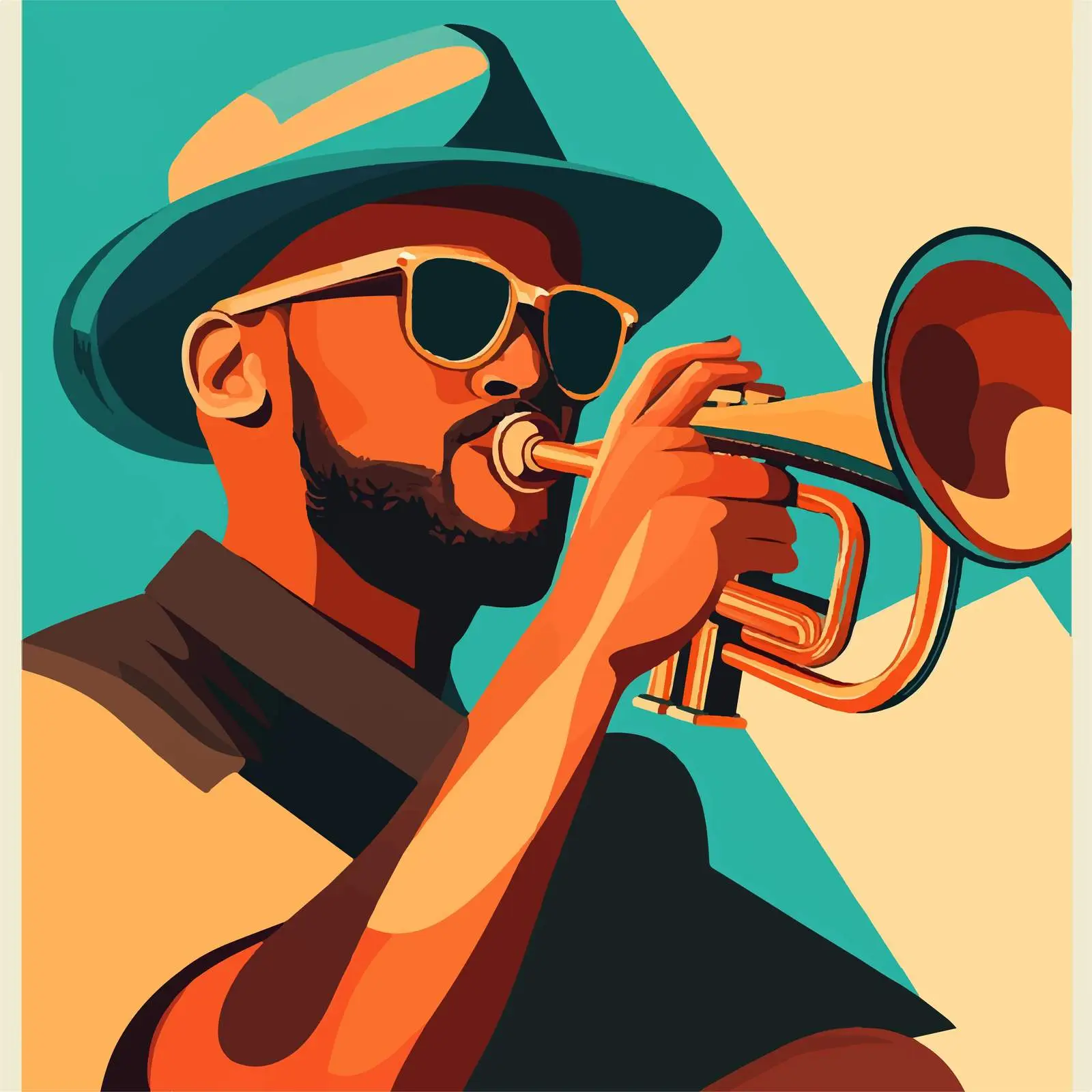 Shiny Brass Instrument in Focus with Musician Playing — free download from Dotvec
