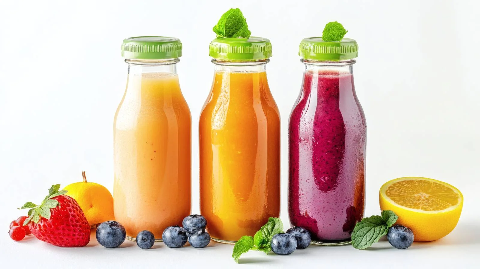 Assorted Fresh Juices in Individual Bottles — free download from Dotvec