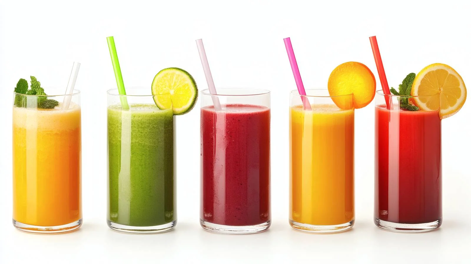 Assorted smoothies on white background — free download from Dotvec