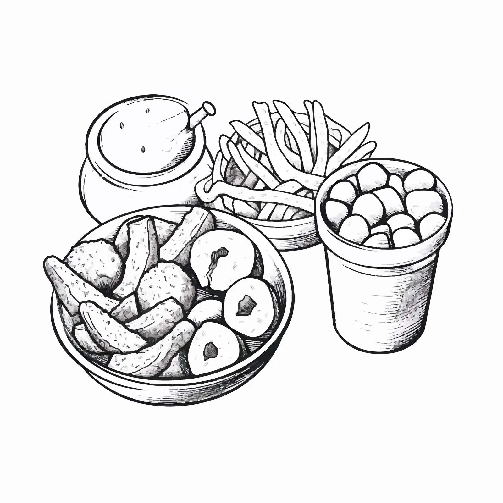 Outline Vector Snack Illustration on White Background — free download from Dotvec