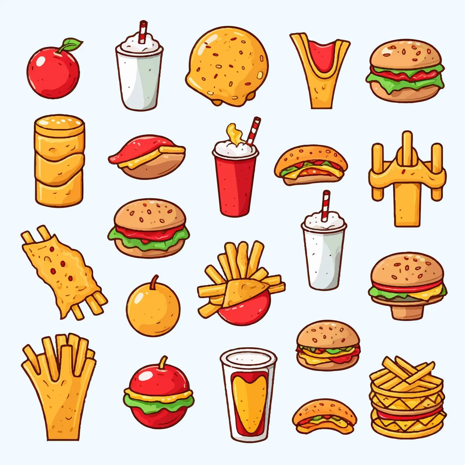 Outline Vector Snack Illustration on White Background — free download from Dotvec