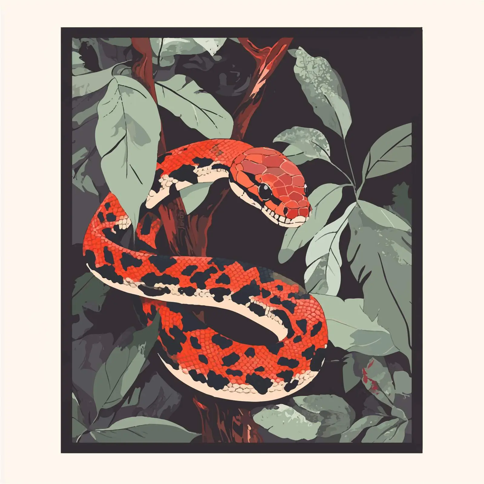 Flat Vector Snake Illustration Design — free download from Dotvec