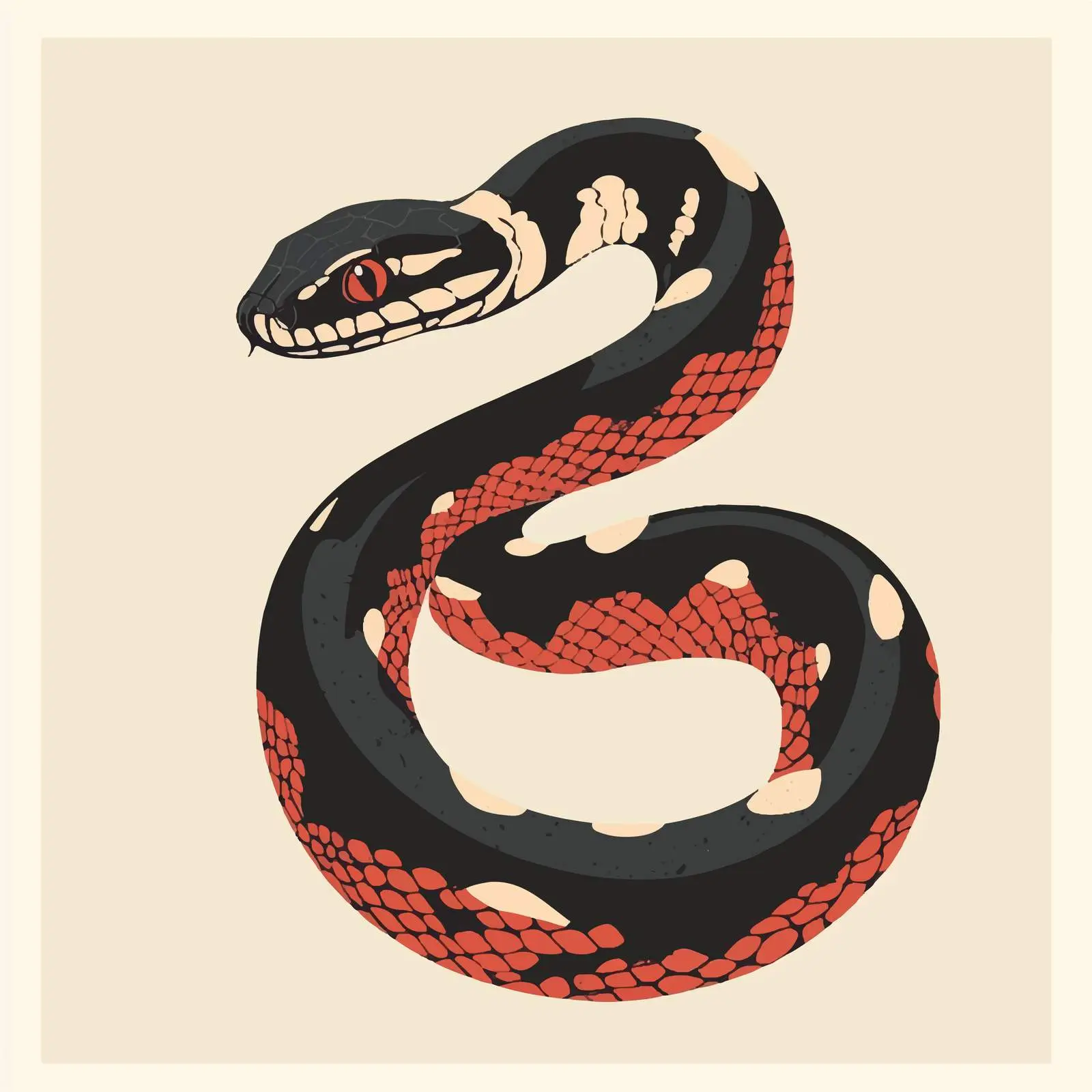 Flat Vector Illustration of a Snake — free download from Dotvec