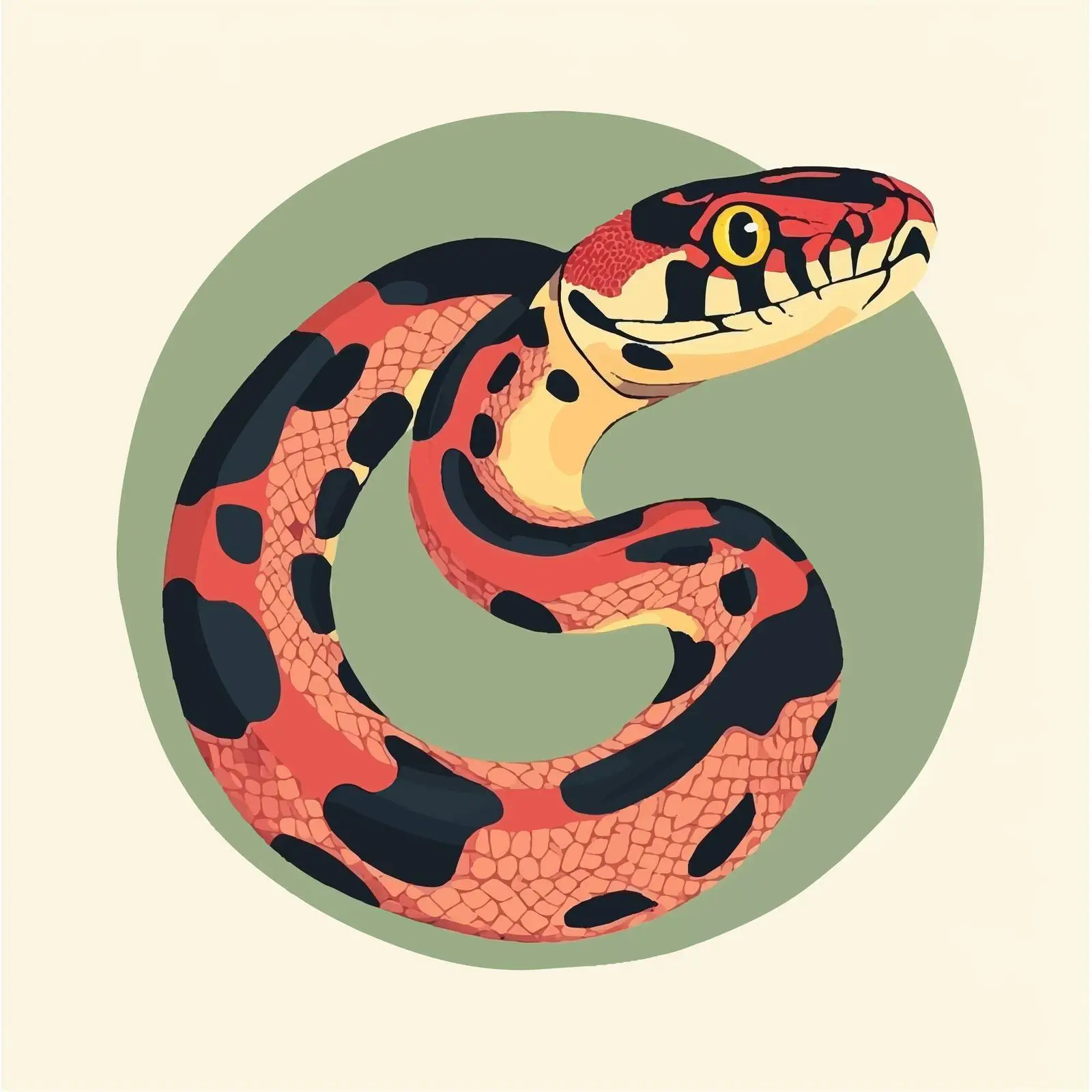 Flat Vector Illustration of a Snake — free download from Dotvec