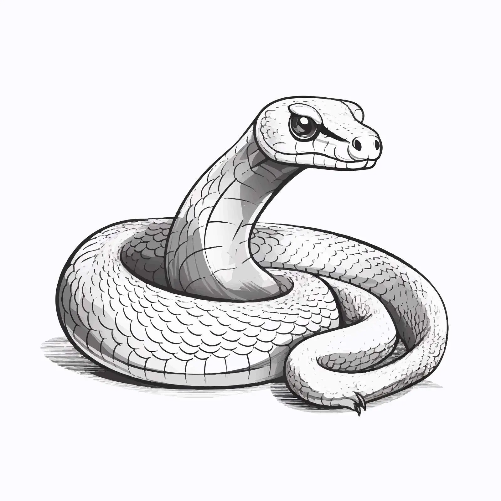 Cartoon Snake Sketch Vector Illustration — free download from Dotvec