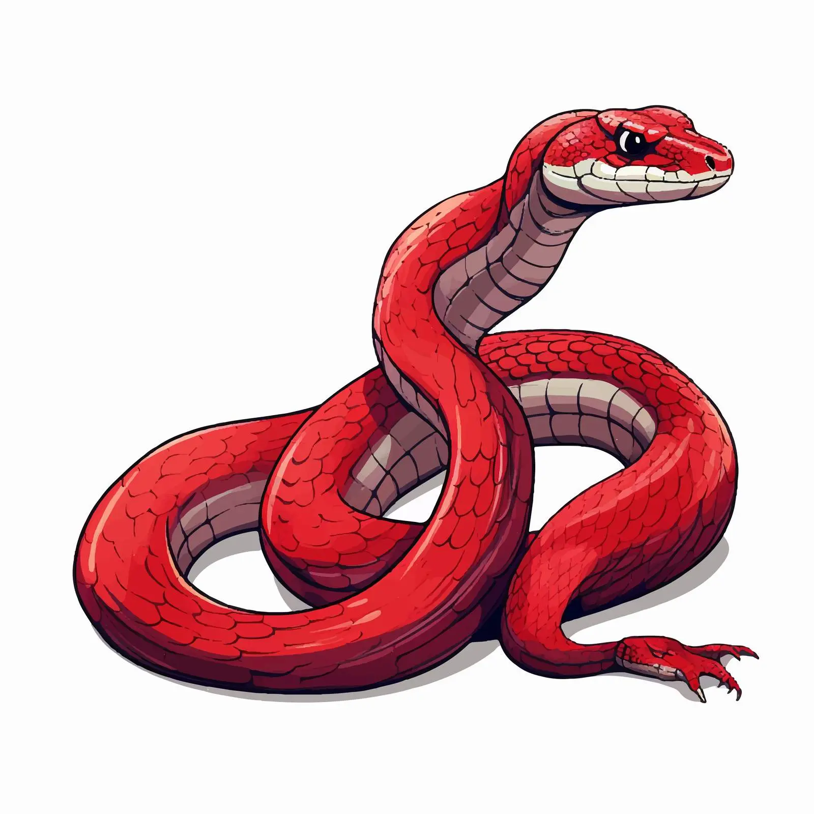 Cartoon Snake Vector Illustration Sketch – free caricature image from Dotvec