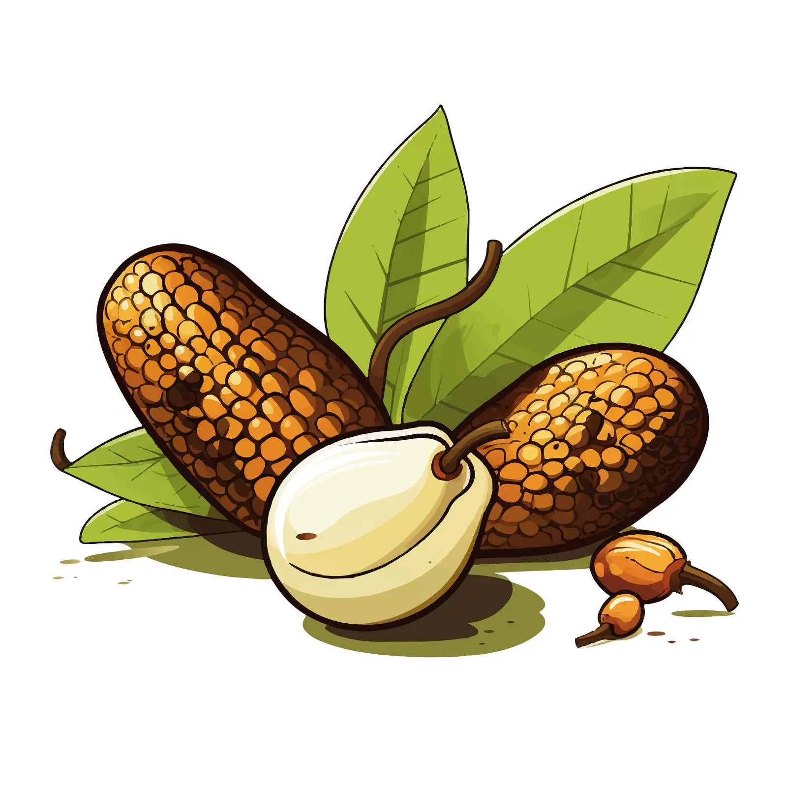 Snake Fruit Line Vector Illustration on White Background — free download from Dotvec