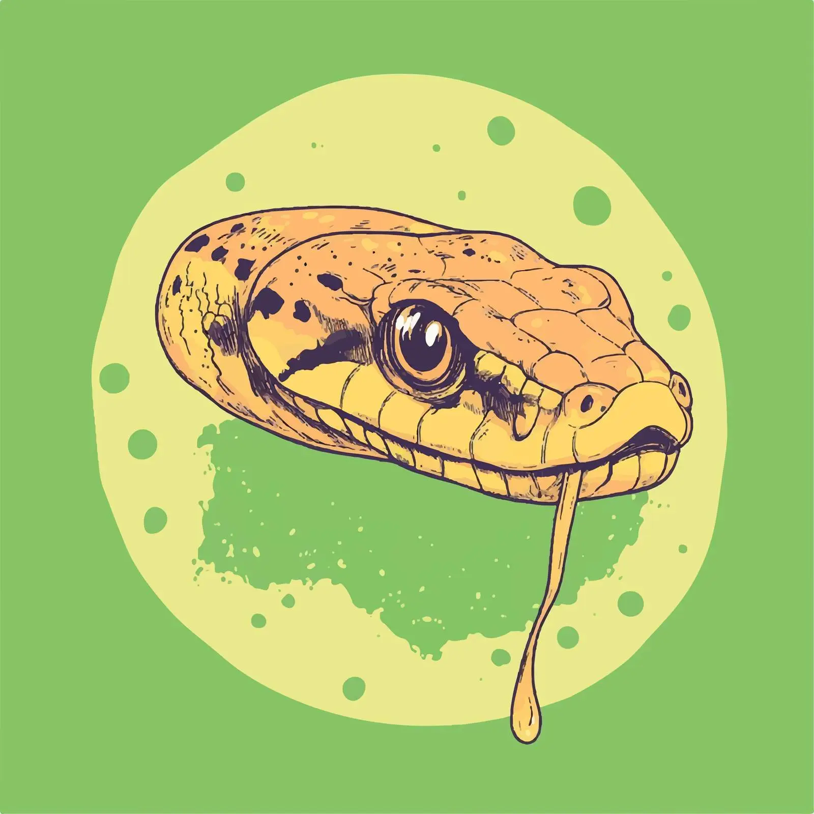 Hand-Drawn Snake Sketch on Green Background — free download from Dotvec
