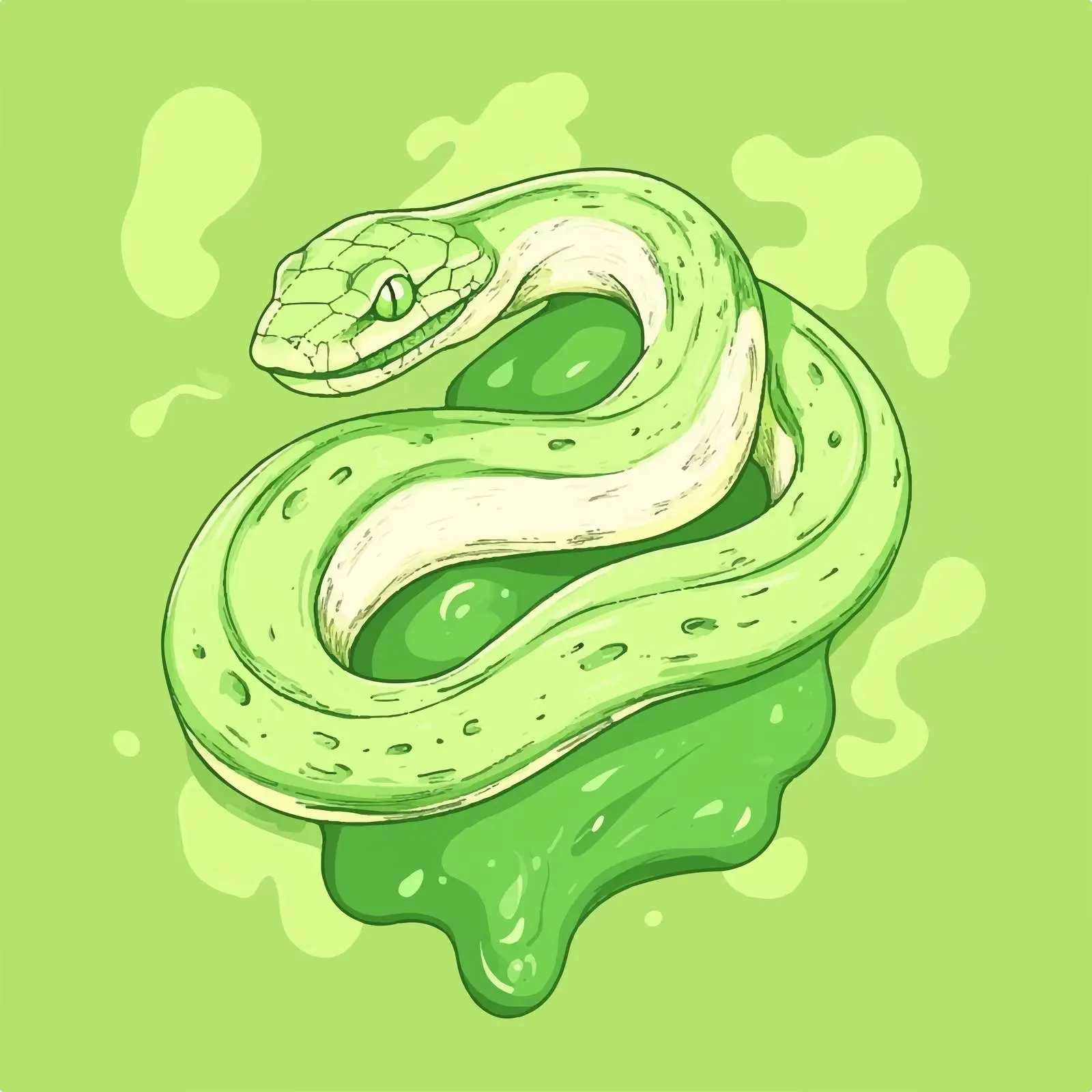 Hand Drawn Snake Sketch on Green Background — free download from Dotvec