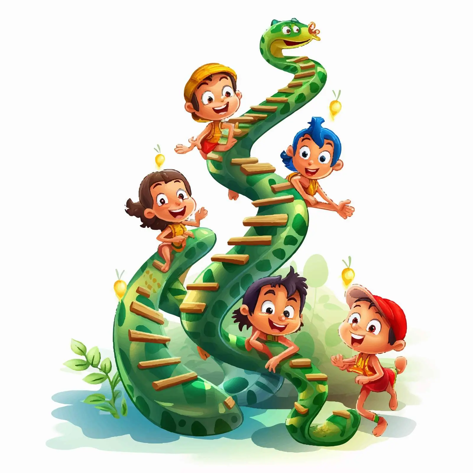 Children's Snake and Ladder Game Vector Illustration – free group play image from Dotvec