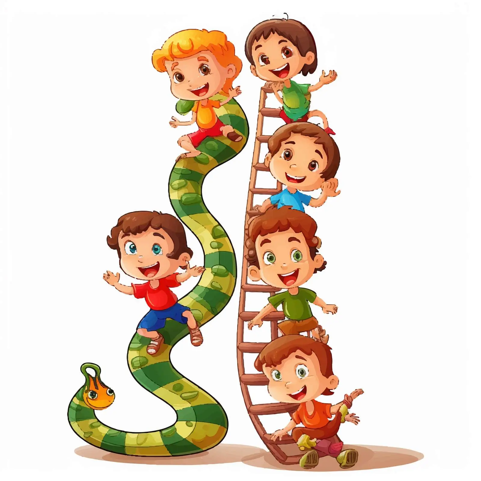 Children's Snake and Ladder Game Template Illustration — free download from Dotvec