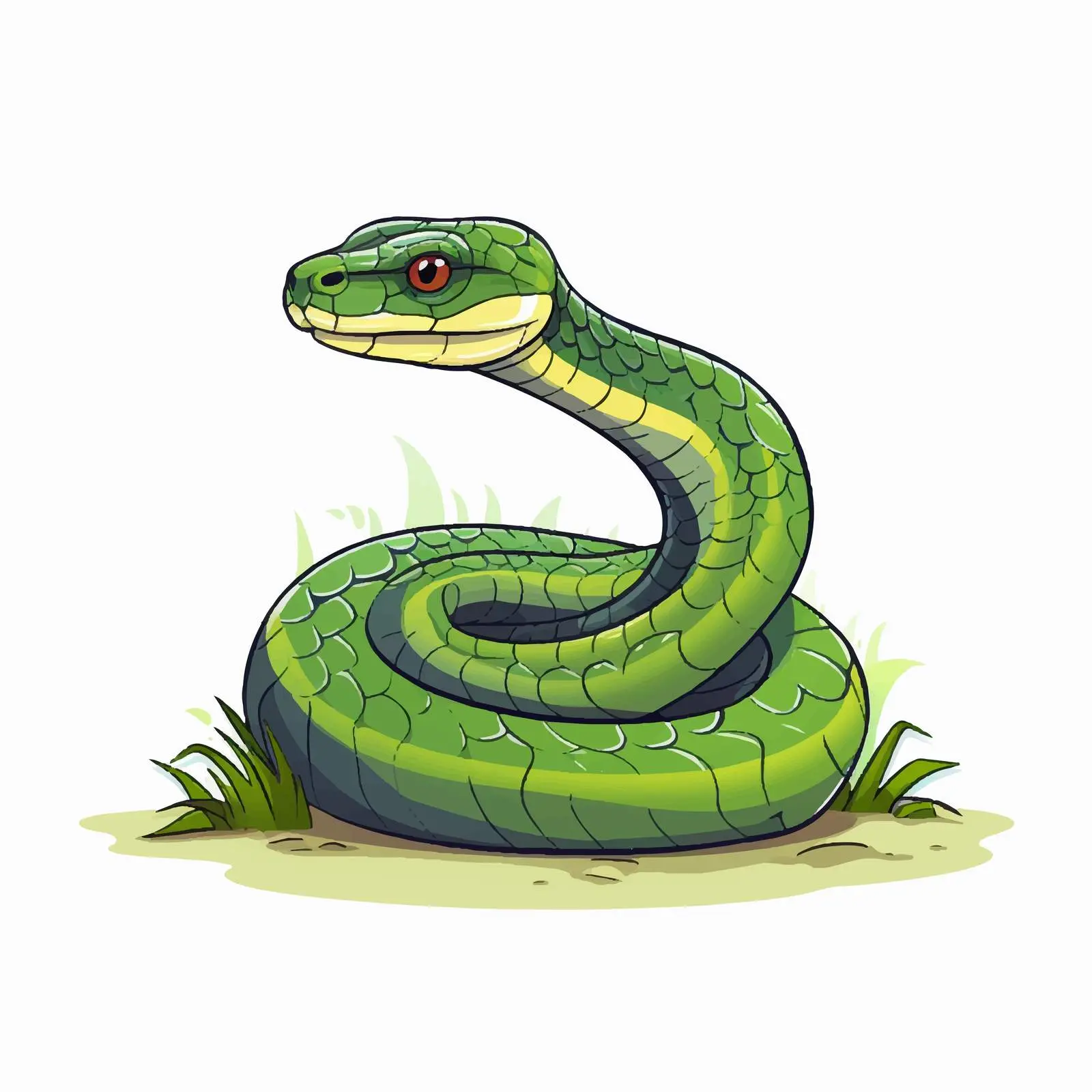 Cartoon Snake Line Vector Illustration — free download from Dotvec