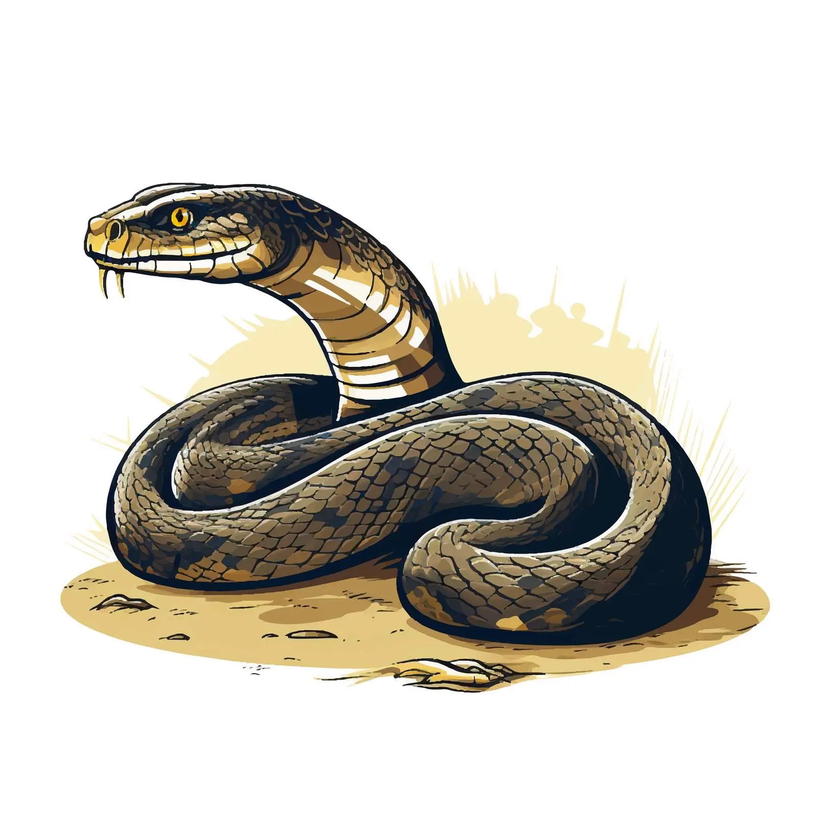 Cartoon Snake Line Vector Illustration — free download from Dotvec