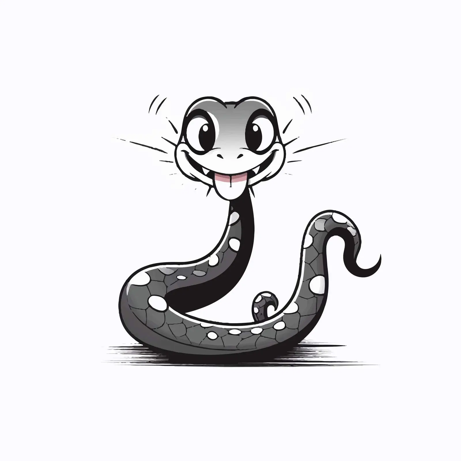 Cartoon Snake Line Vector Illustration — free download from Dotvec