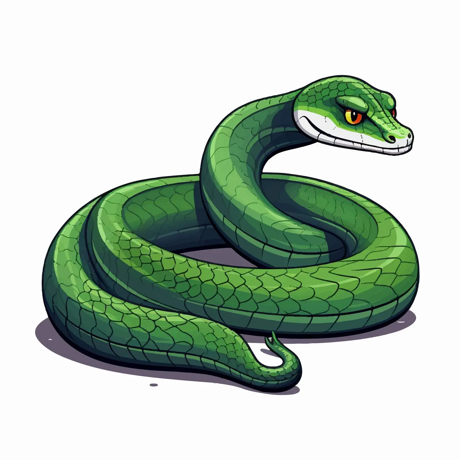 Cartoon Snake Line Vector Illustration – free vector creativity image from Dotvec