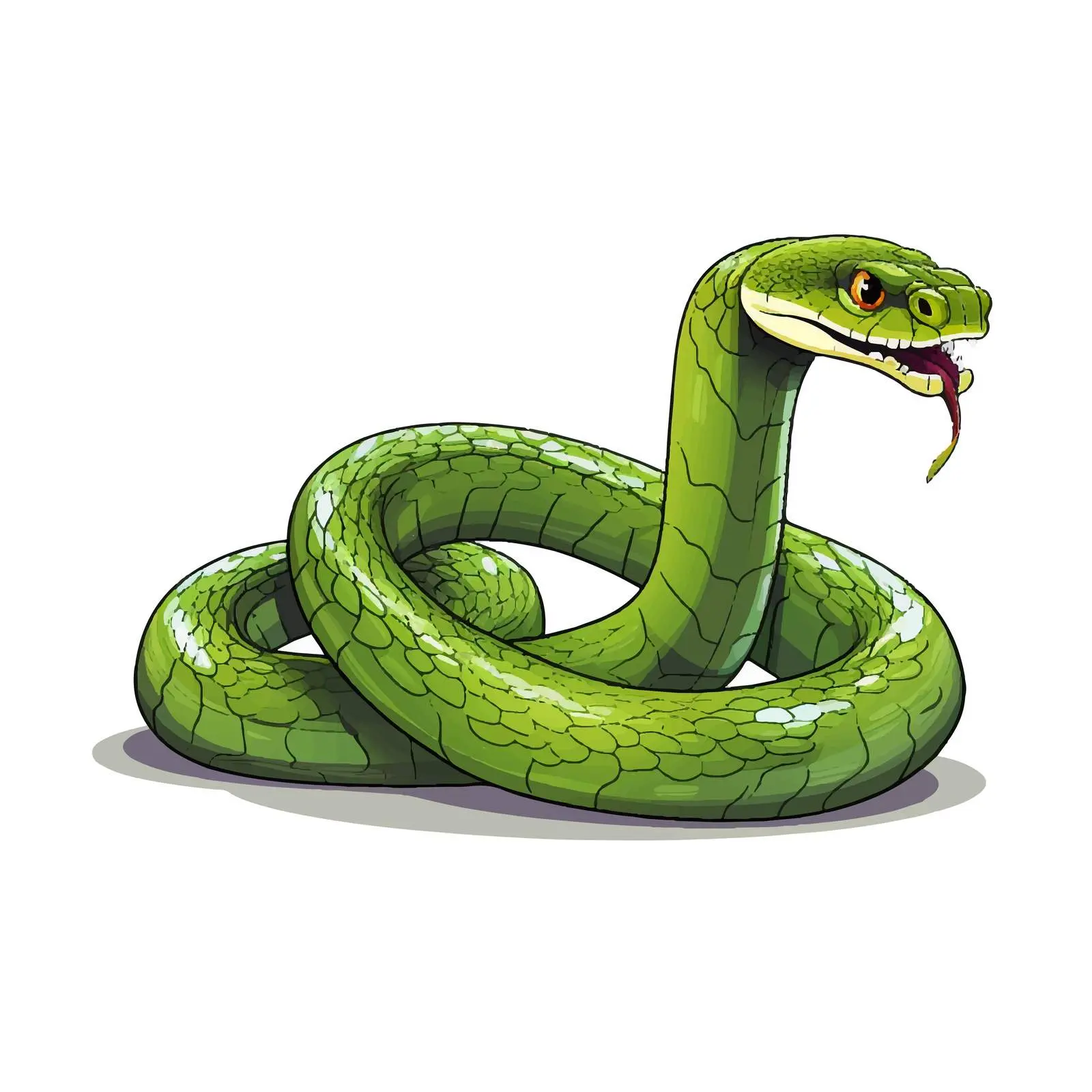 Cartoon Snake Vector Line Illustration — free download from Dotvec