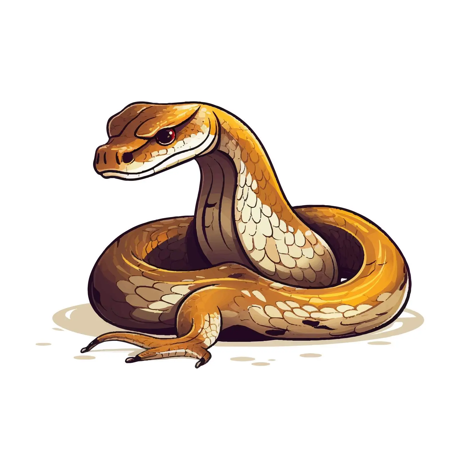 Cartoon Snake Line Vector Illustration — free download from Dotvec