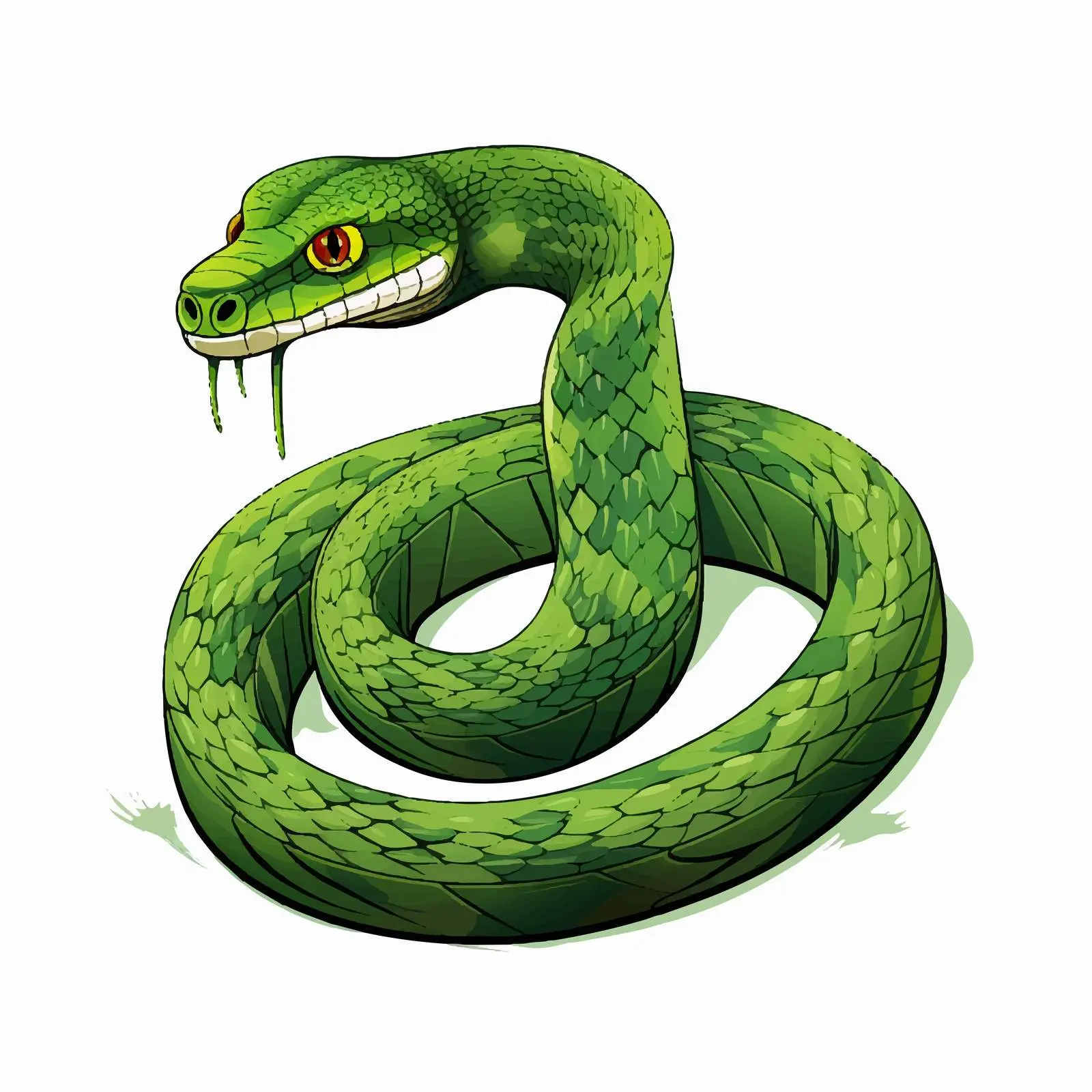 Snake Line Vector Illustration on White Background — free download from Dotvec
