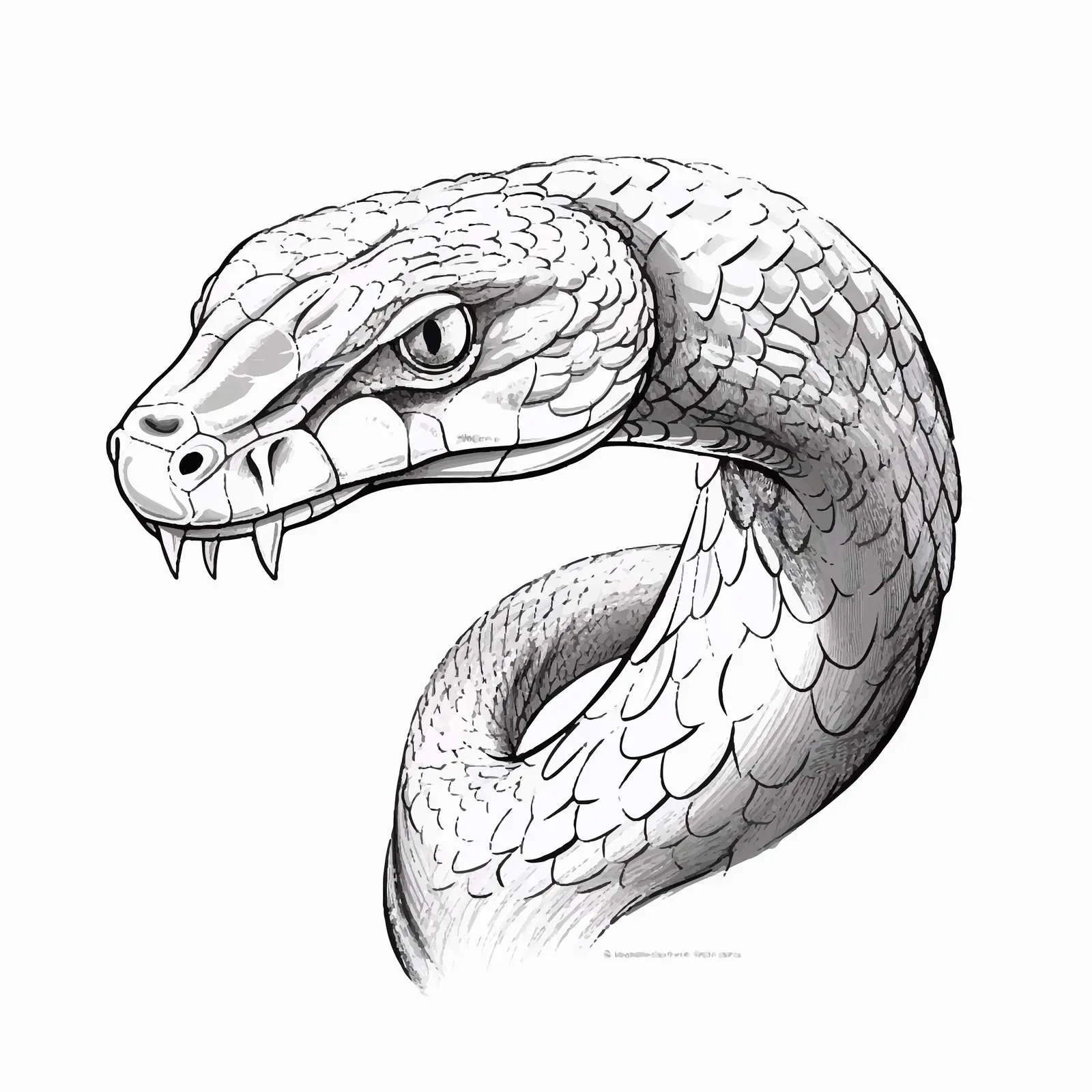 Cartoon Snake Outline Head Portrait Vector — free download from Dotvec