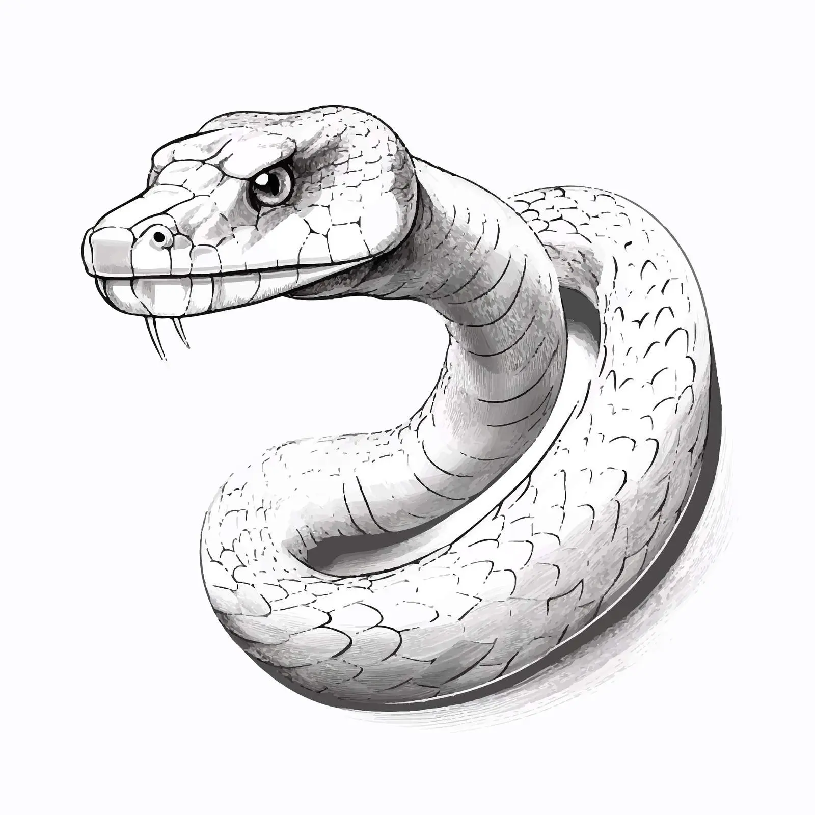 Cartoon Snake Head Outline Vector Illustration – free outline drawing image from Dotvec