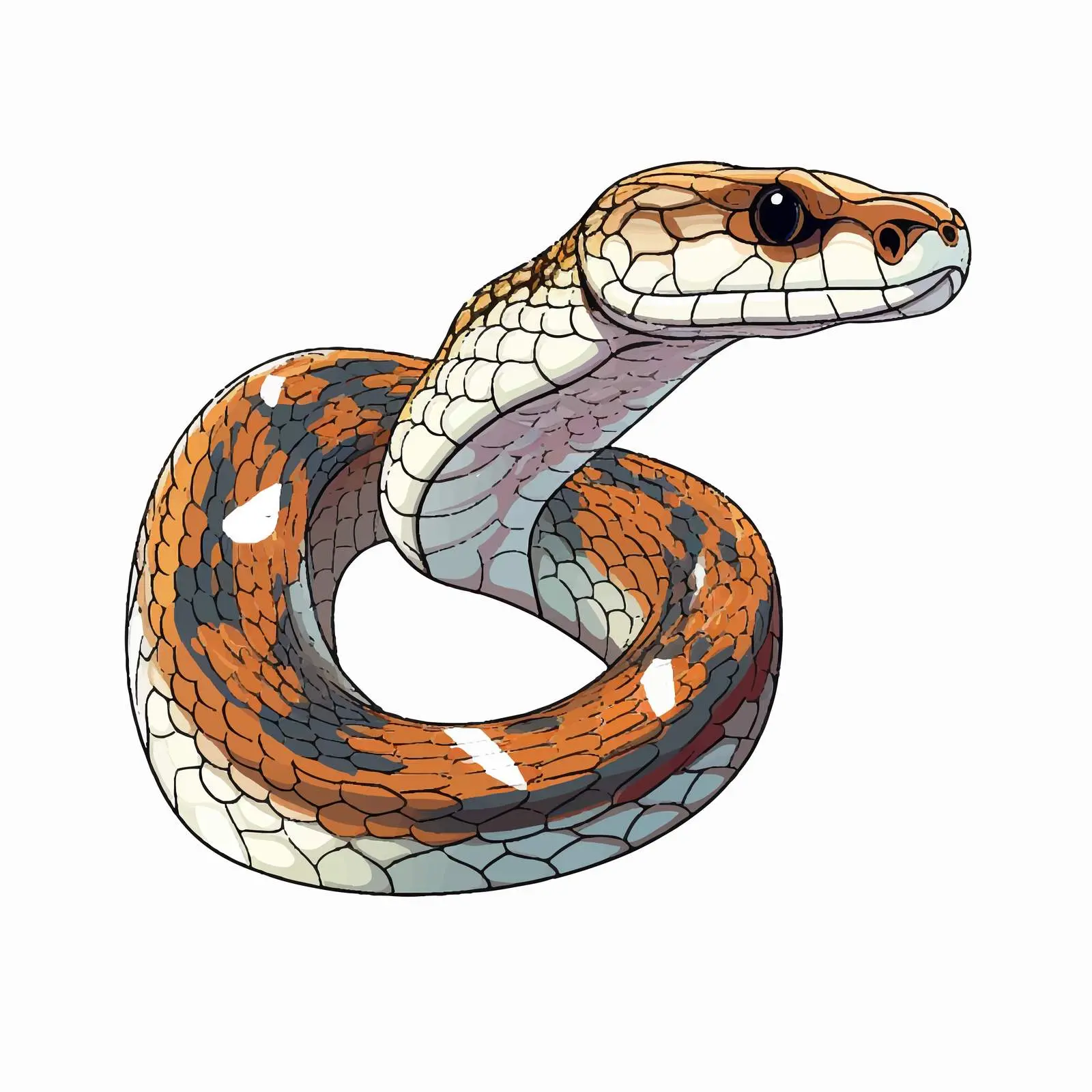 Colorful Cartoon Snake Outline Portrait Vector — free download from Dotvec