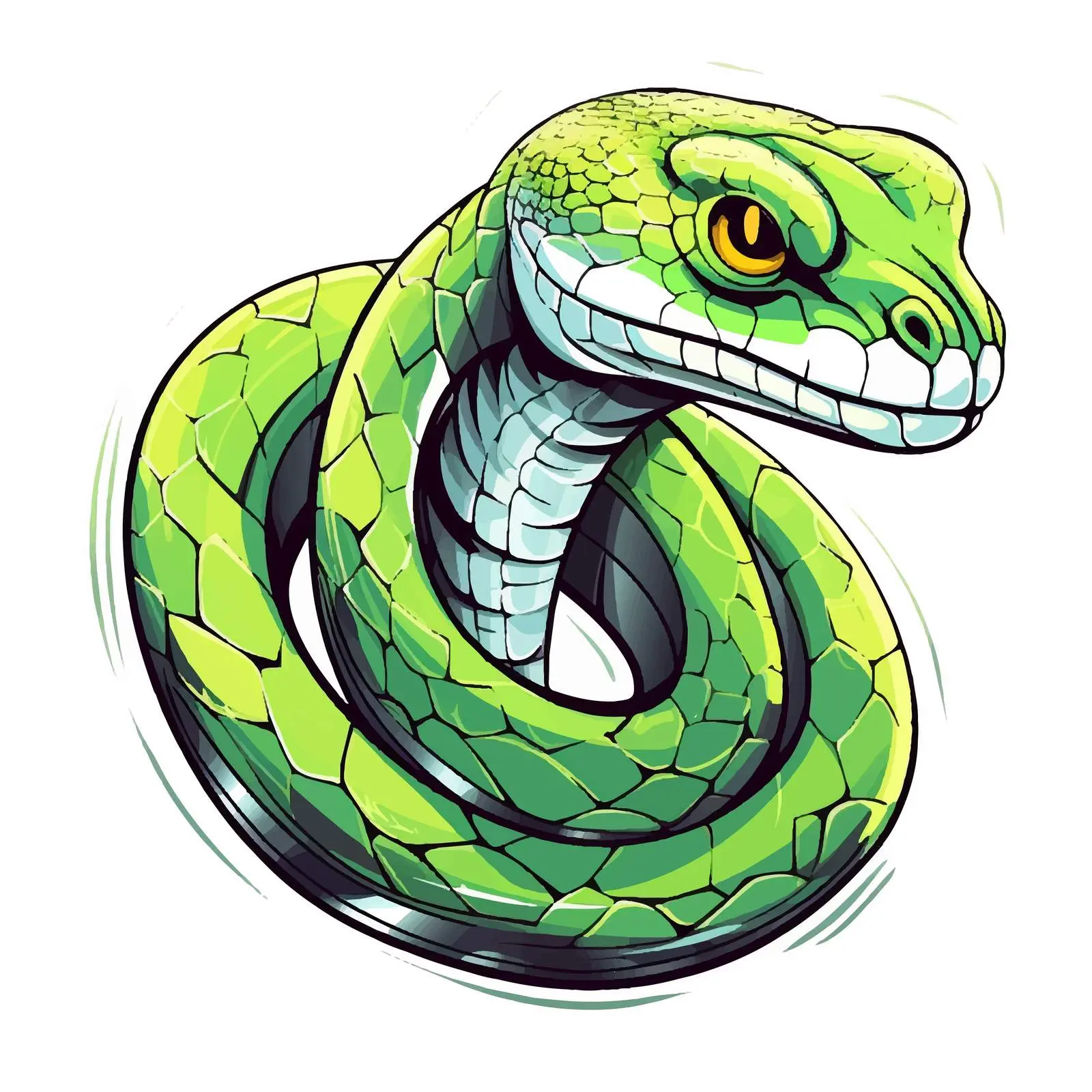 Colorful Snake Cartoon Outline Portrait Vector — free download from Dotvec