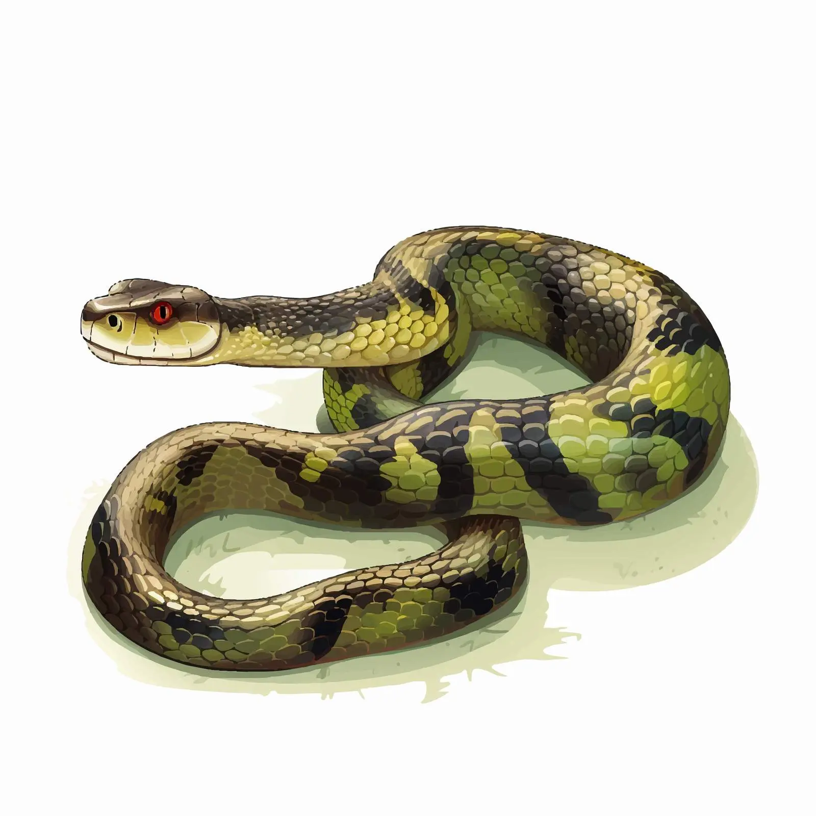 Top View Snake Vector Illustration on White Background — free download from Dotvec