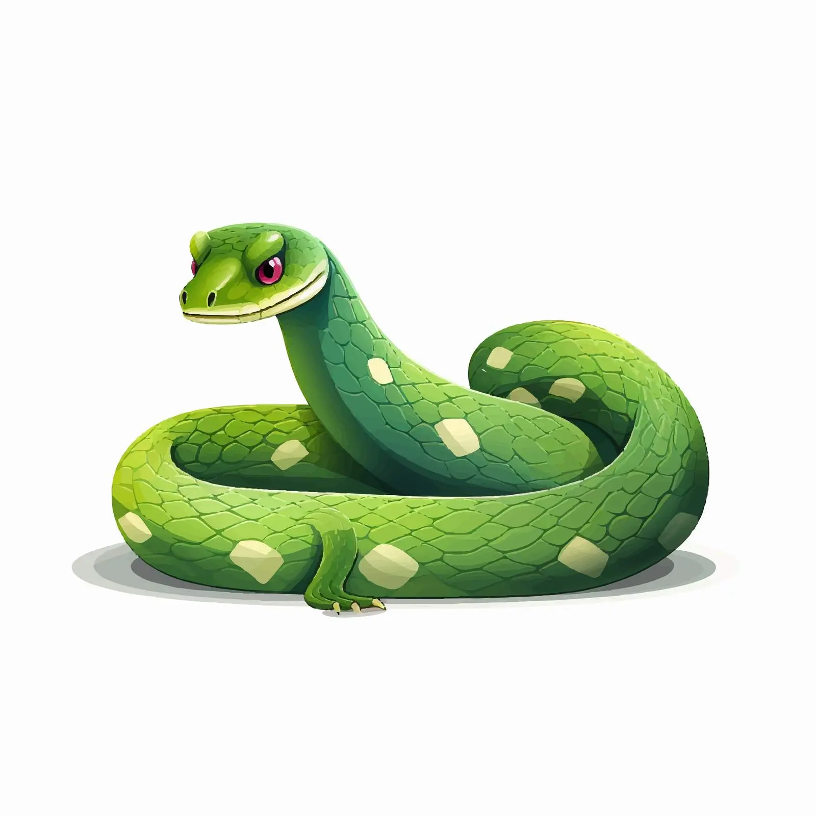 Top View Snake Vector Illustration on White Background – free modern vector art image from Dotvec