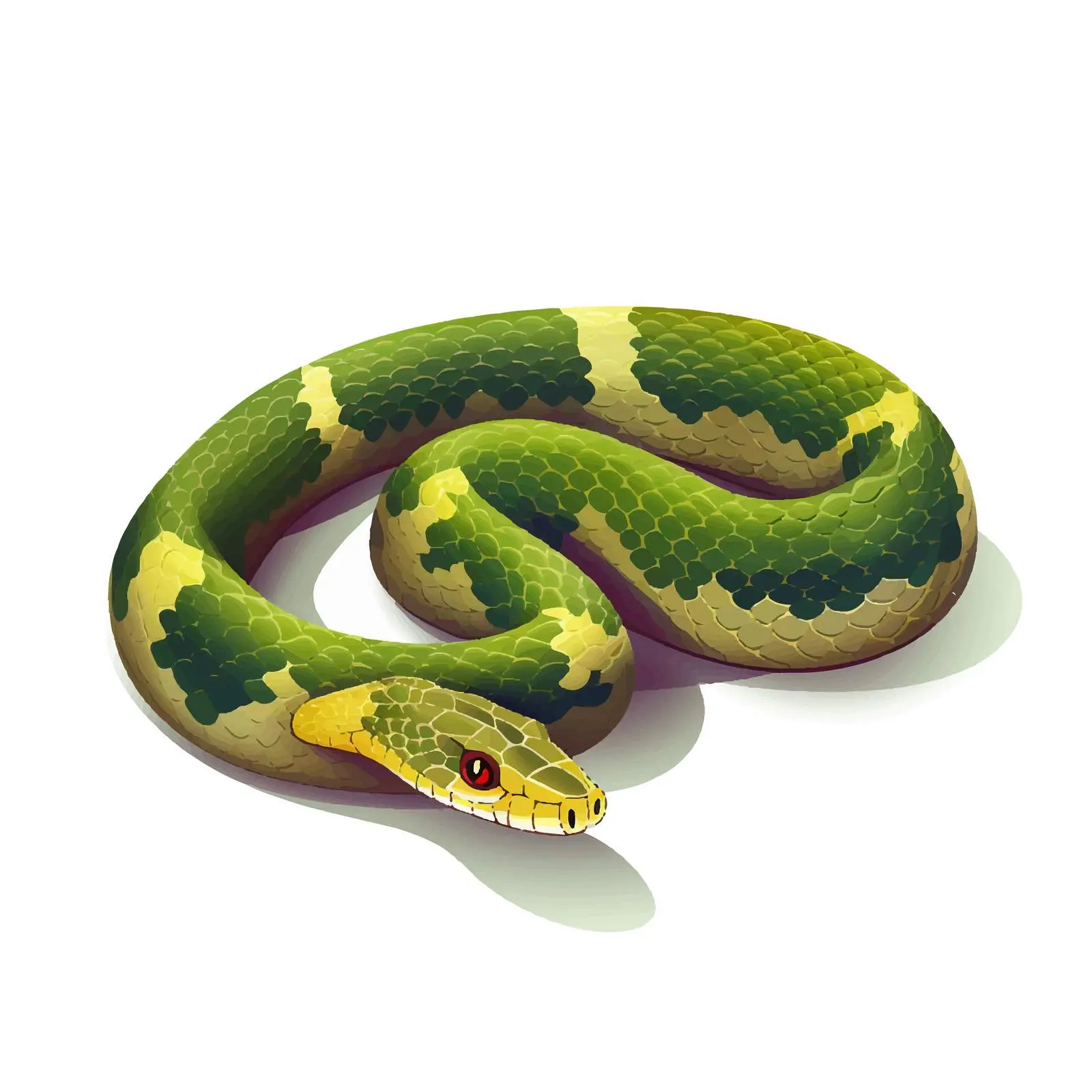 Top View Snake Vector Illustration on White Background – free serpent image from Dotvec