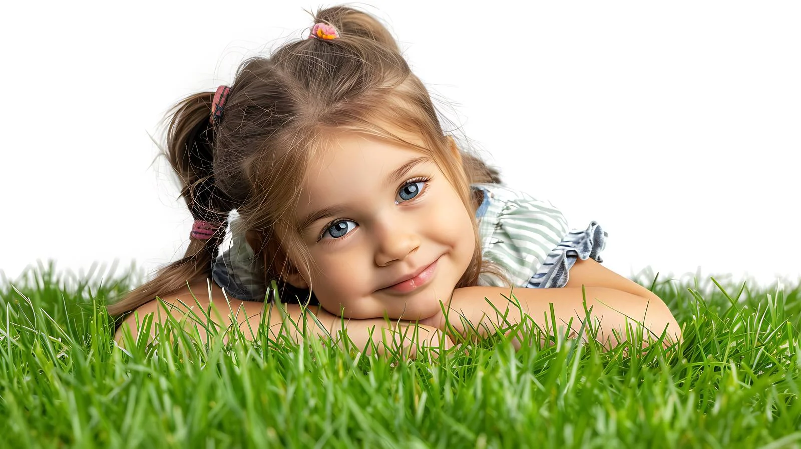 Joyful Child Relaxing on Lush Green — free download from Dotvec